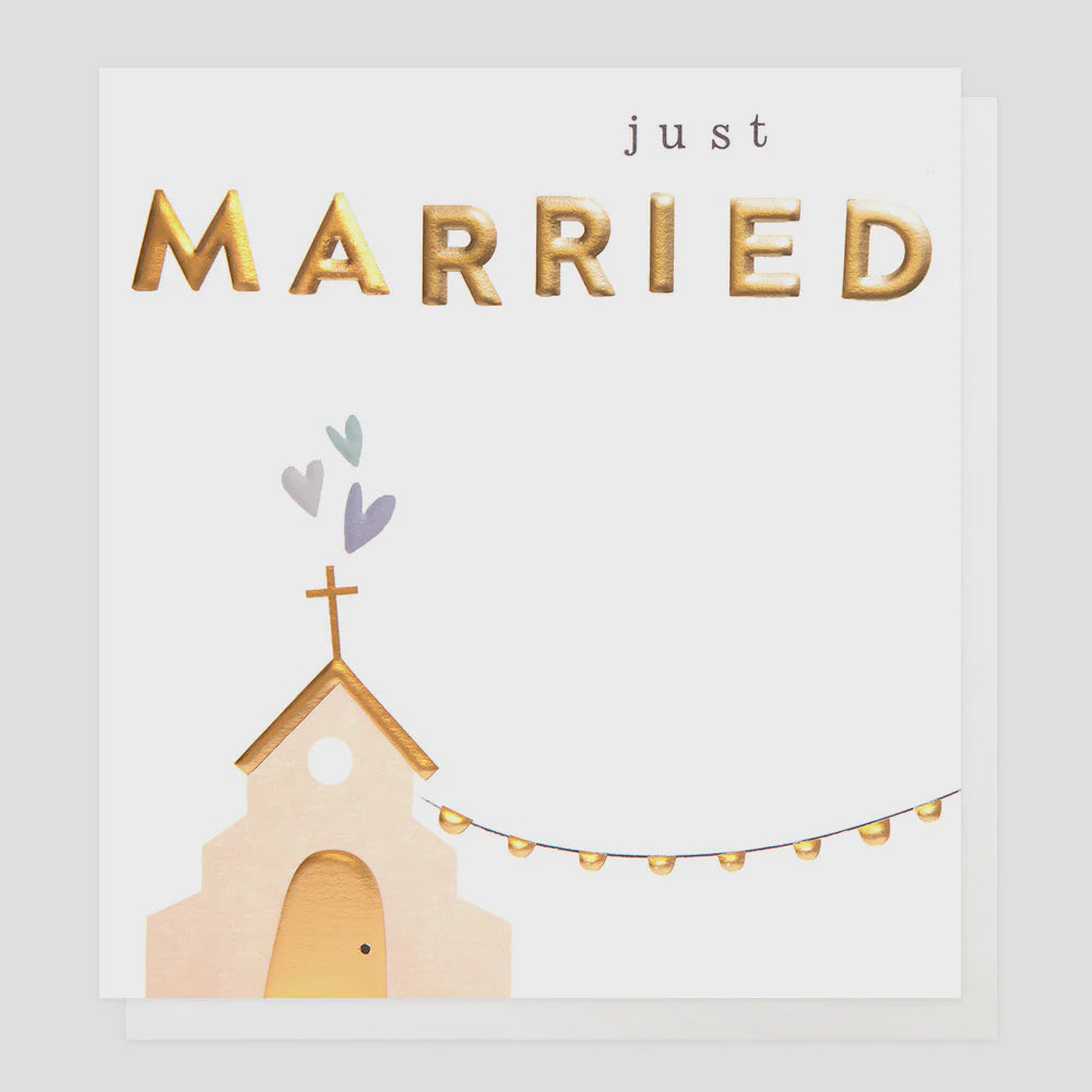Caroline Gardner Just Married Greetings Card