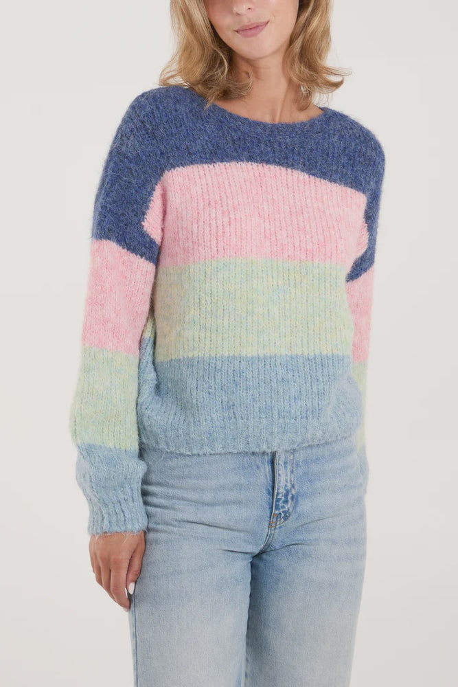 Wild Flower Multi Knit Jumper - Denim