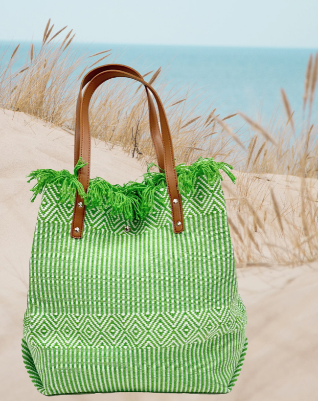 Woven Cotton Bag - Green