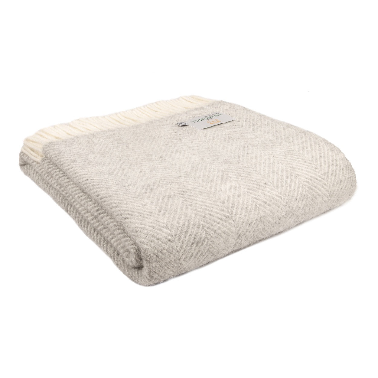 Tweedmill Fishbone Throw - Silver Grey – KindleHouse