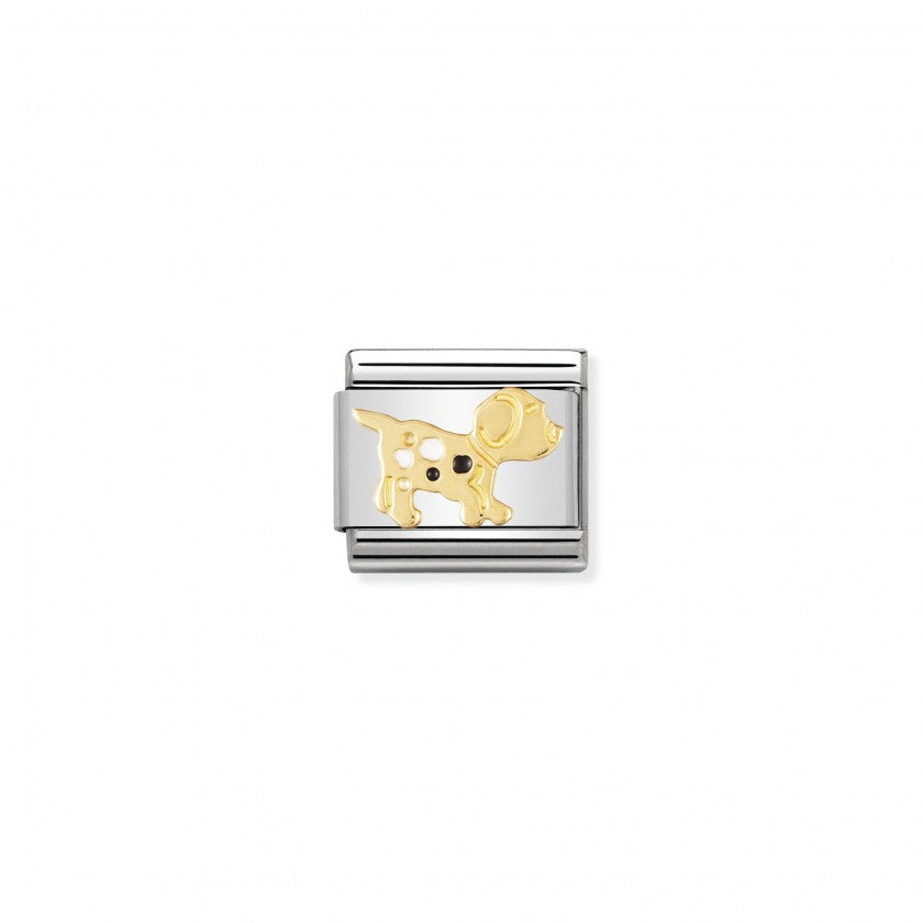 Nomination Classic Link Gold and Enamel Dog Charm