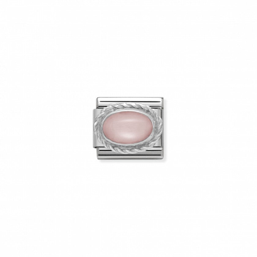 Nomination Classic Link Twisted Setting Pink Opal Charm