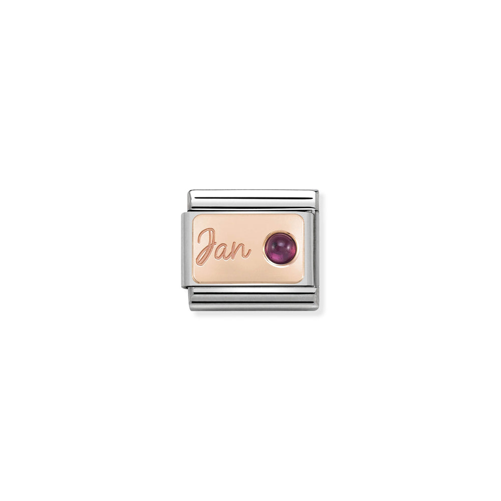 Nomination Classic Link Stone of the Month Rose Gold January Garnet