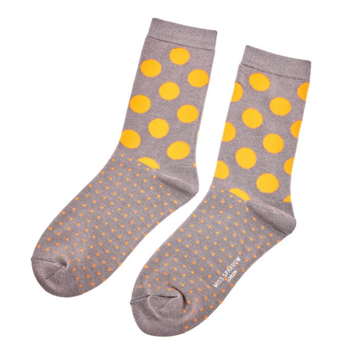 Spots & Dots Socks - Grey