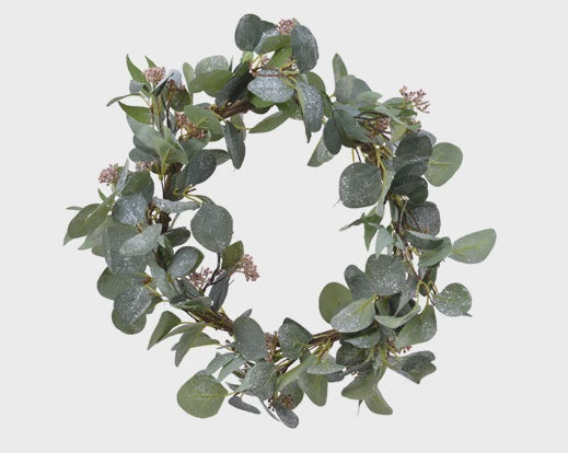 Frosted Eucalyptus Wreath - 50cm