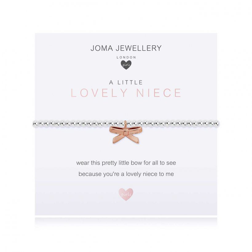 Joma Girls - A Little Lovely Niece Rose Gold Bow Bracelet