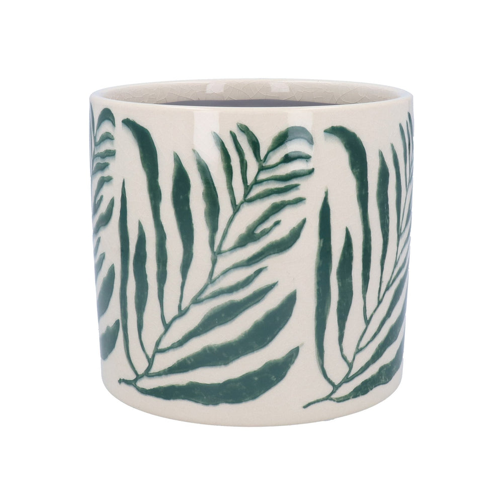 Gisela Graham Medium Ceramic Pot  - Green Branch