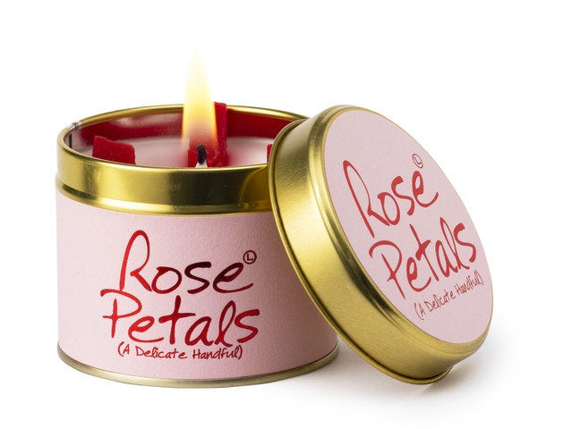 Lily Flame Rose Petals Candle Tin