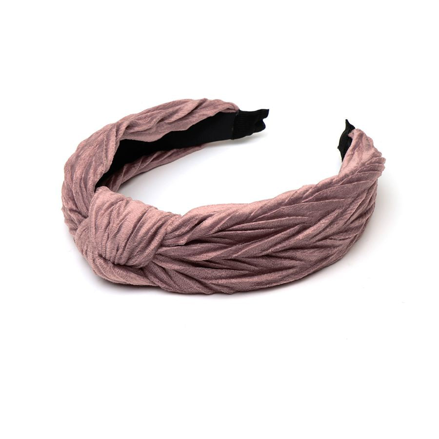 Velvet Knotted Headband - Dusky Pink