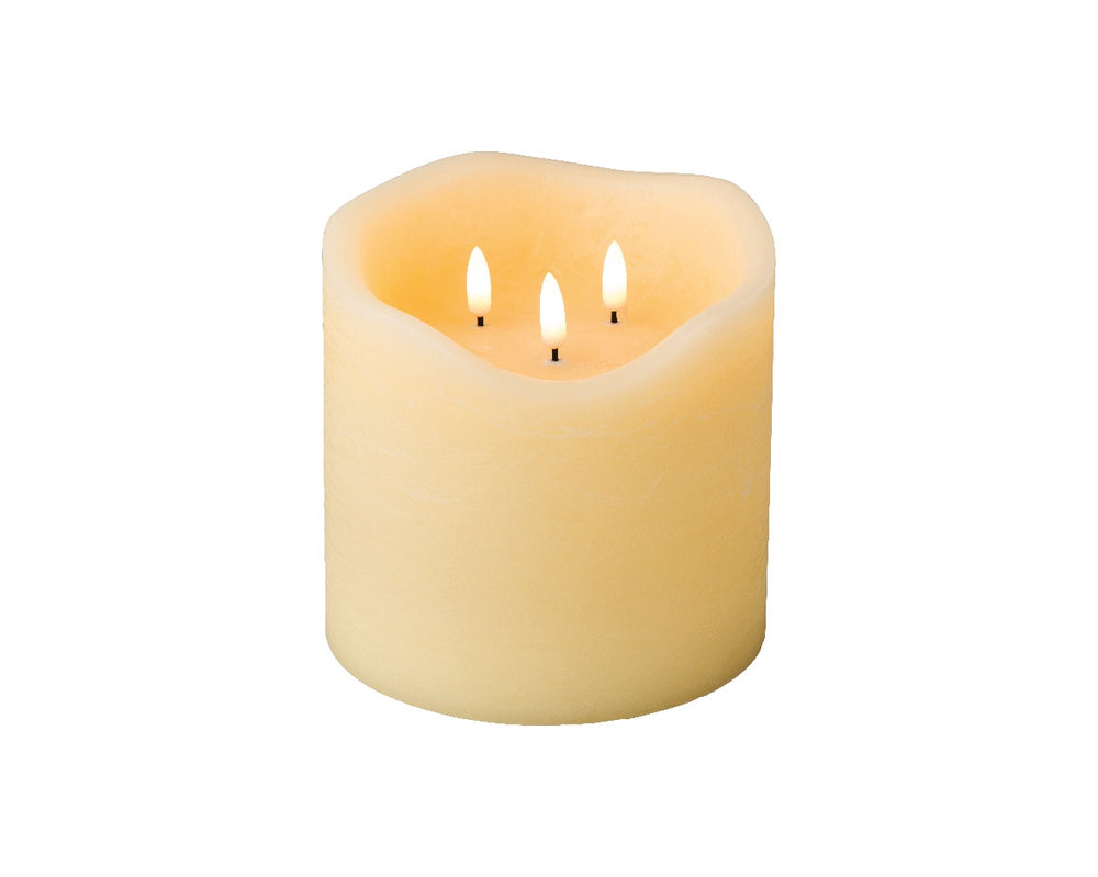 LED Triple Wick Indoor Candle - 15cm