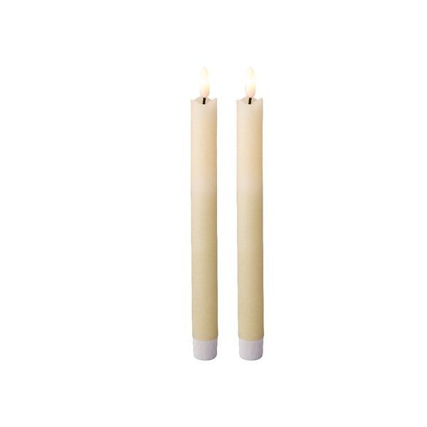 Set of Two LED Wick Indoor Dinner Candle Set - Cream