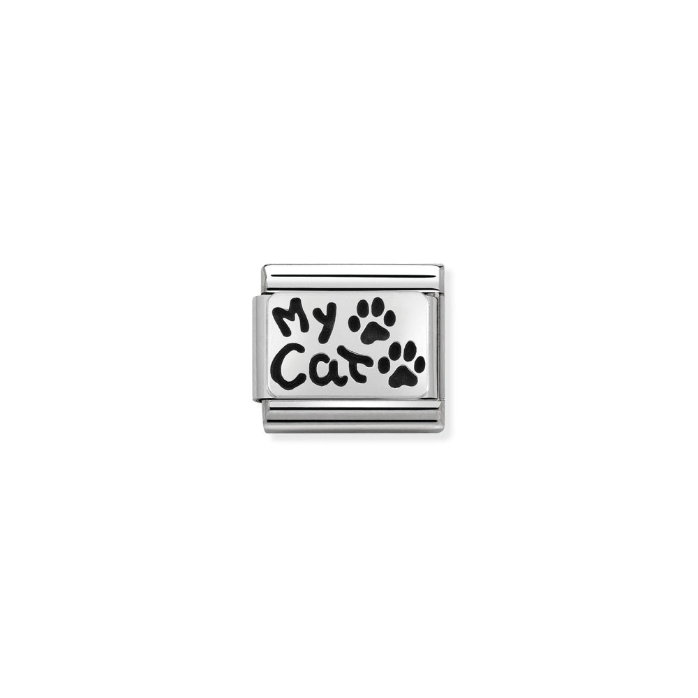 Nomination Classic Link Oxidized Silver My Cat Charm