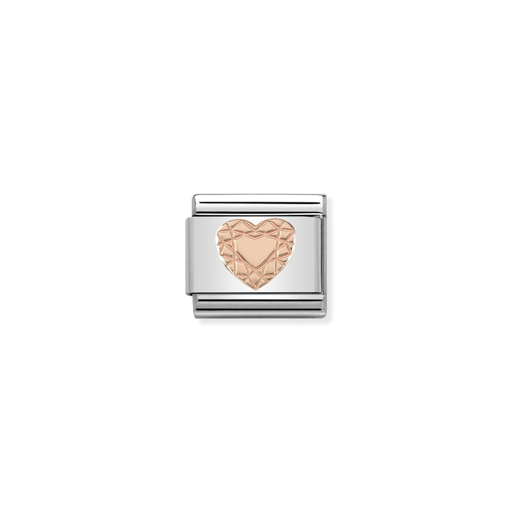 Nomination Classic Link Symbols 9K Rose Gold Diamond Heart