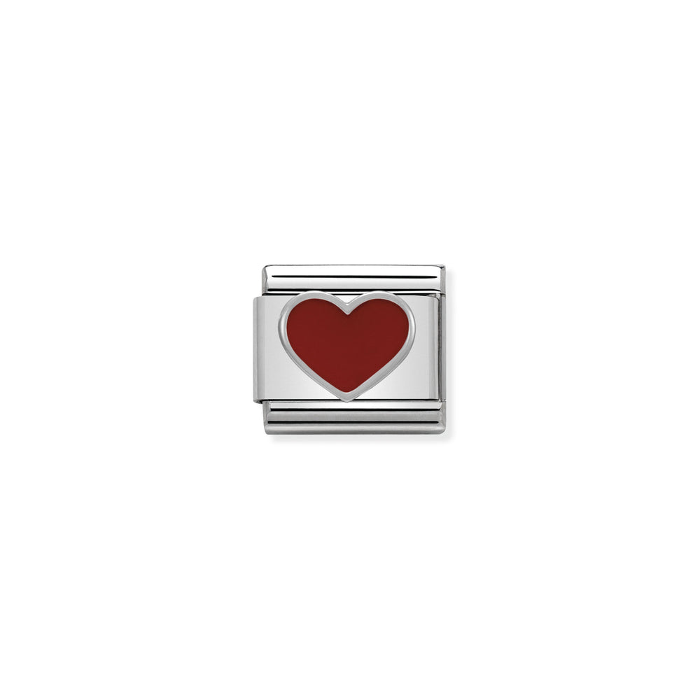 Nomination Classic Link Symbols Silver and Enamel Red Heart