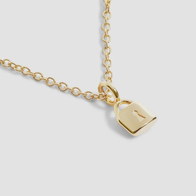 Joma Mini Charms - Gold Lock Necklace