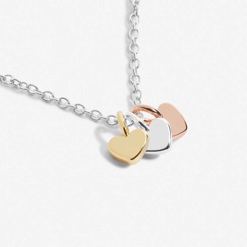 Joma Mini Charms - Three Tone Hearts Necklace