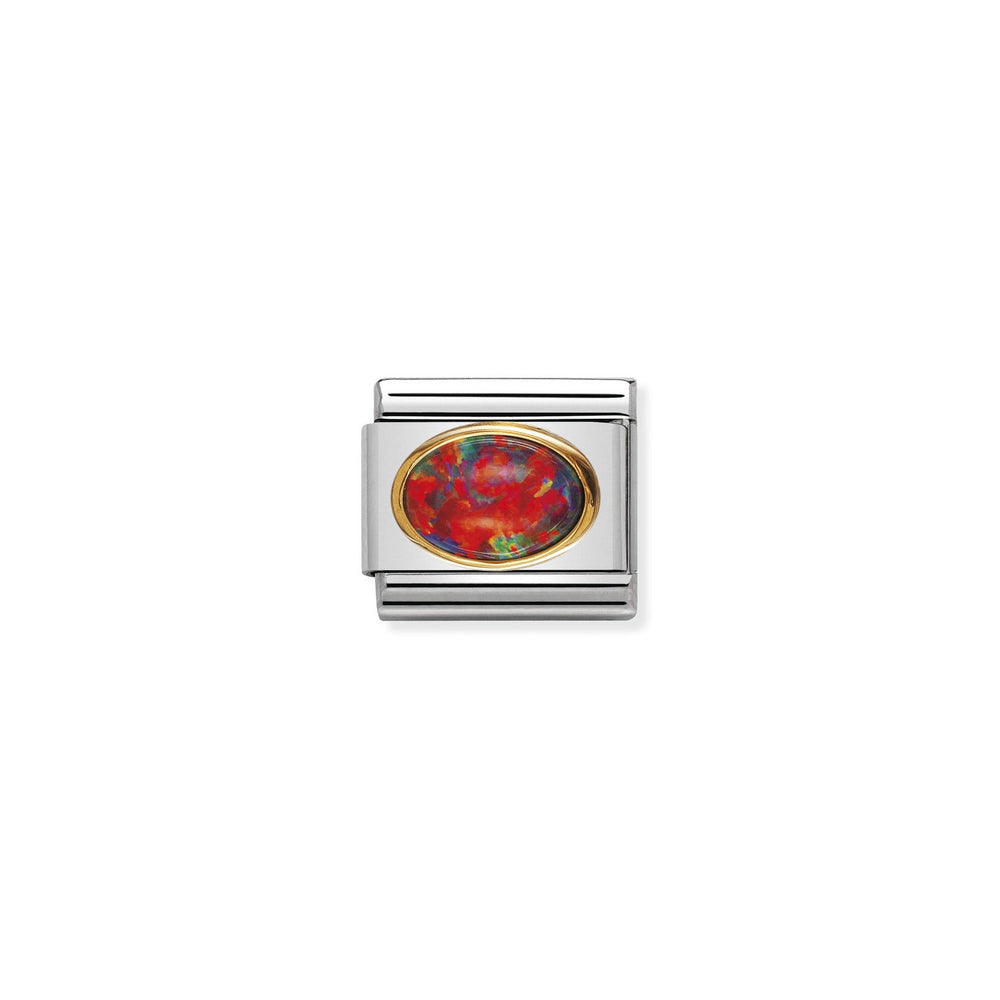 Nomination Classic Oval Hard Stones 18K Gold Red Opal