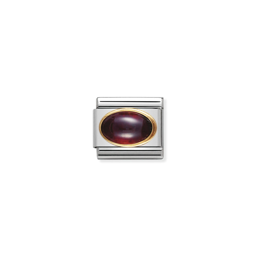 Nomination Classic Link Oval Semi-Precious Stones 18K Gold Garnet