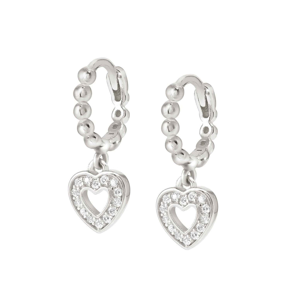 Nomination Love Cloud Earrings - Silver Heart Hoops