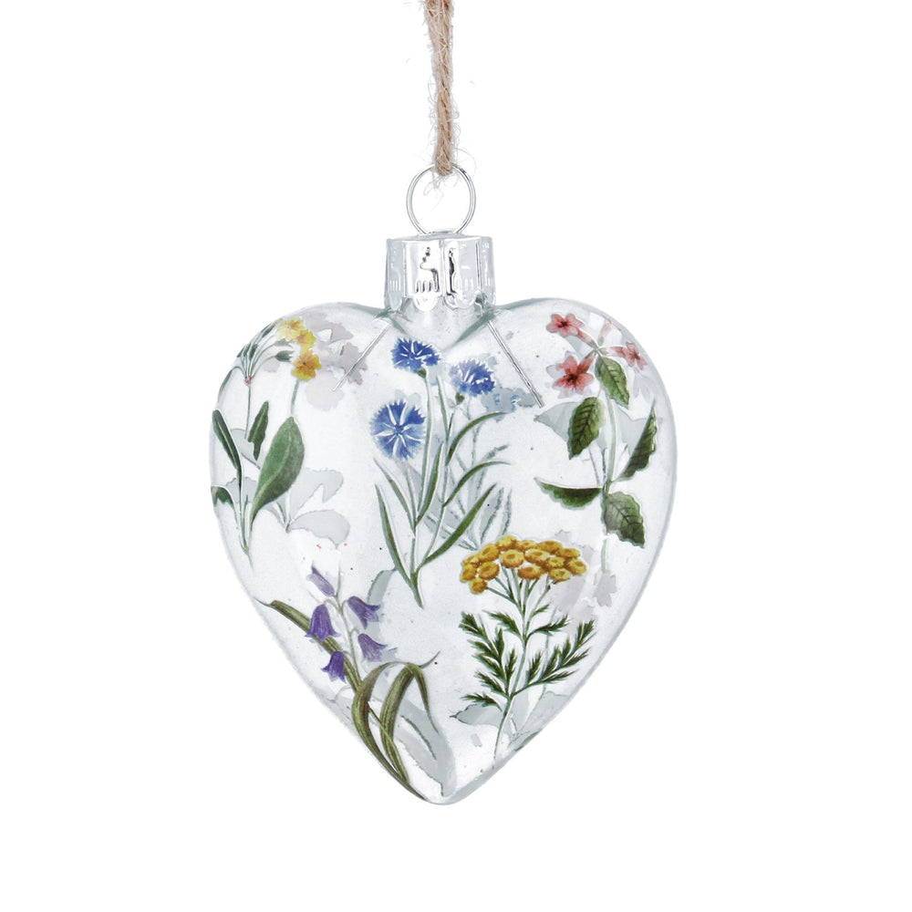 Gisela Graham Glass Decoration - Meadow Heart
