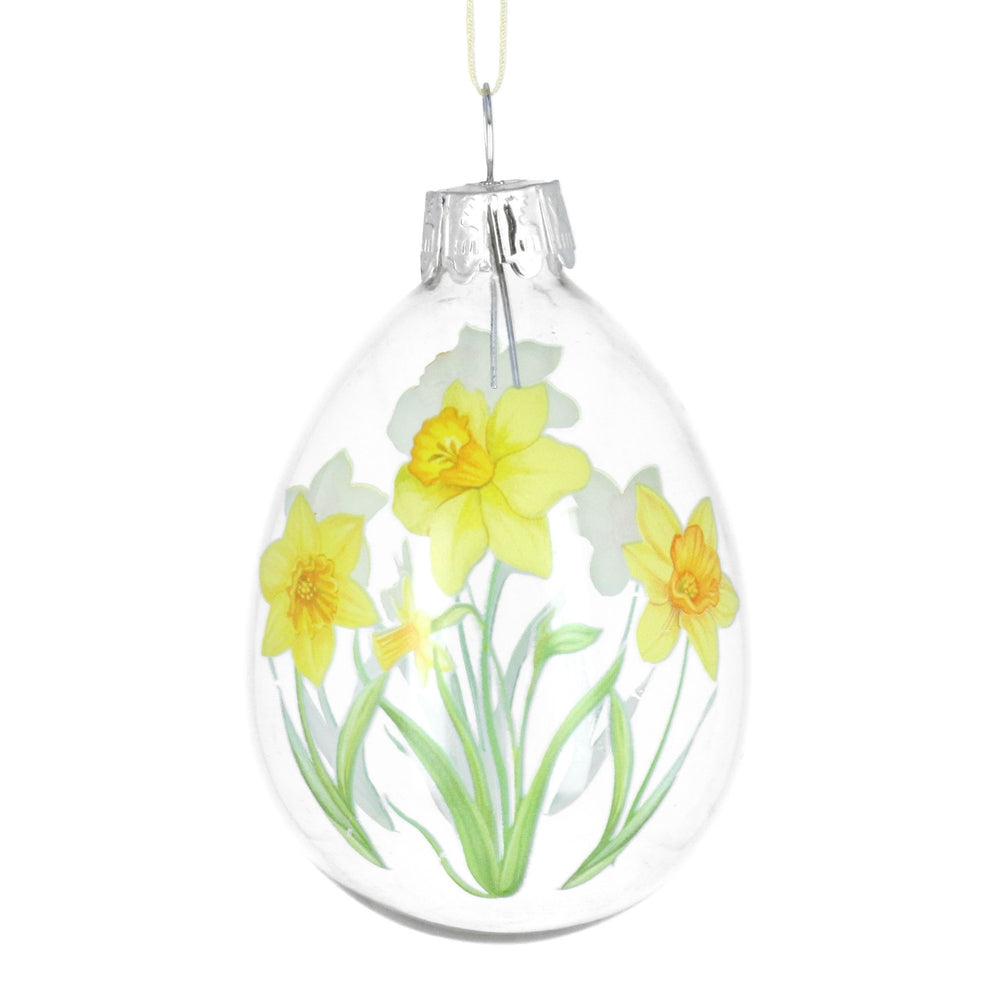 Gisela Graham Clear Daffodil Egg Decoration