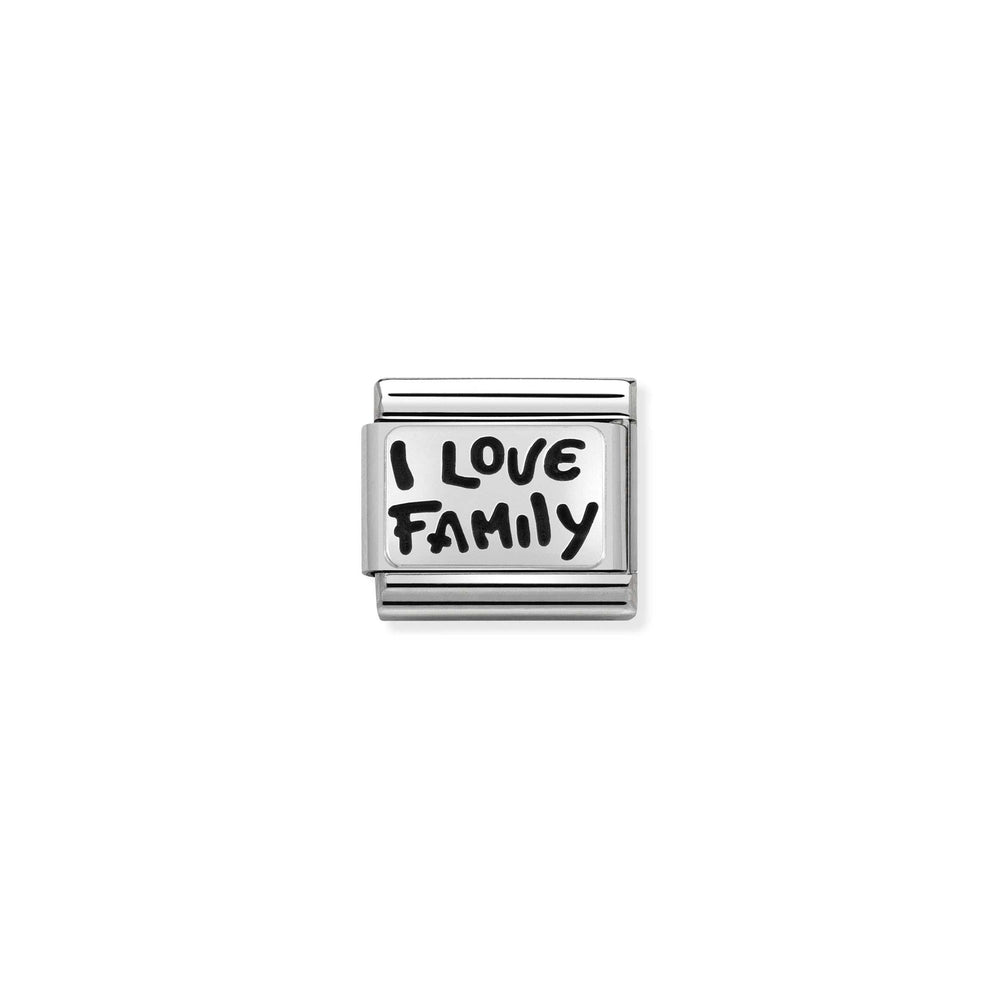 Nomination Classic Link Oxidized Silver I Love Family Charm