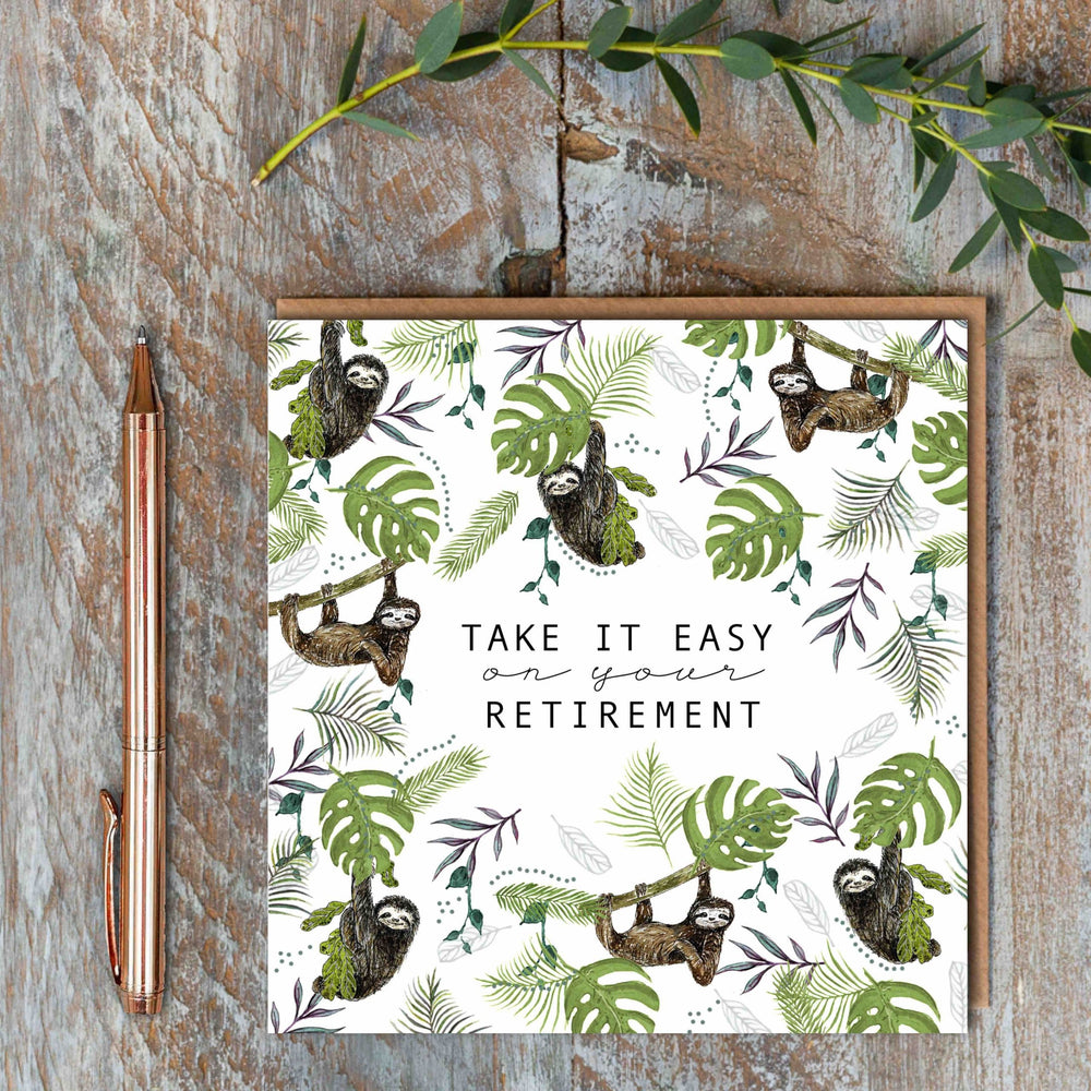 Toasted Crumpet Greetings Card - Retirement Sloths