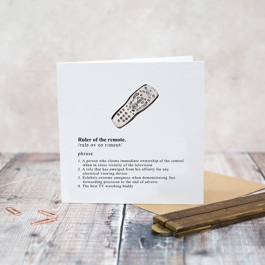 Toasted Crumpet Greetings Card - Ruler Of The Remote