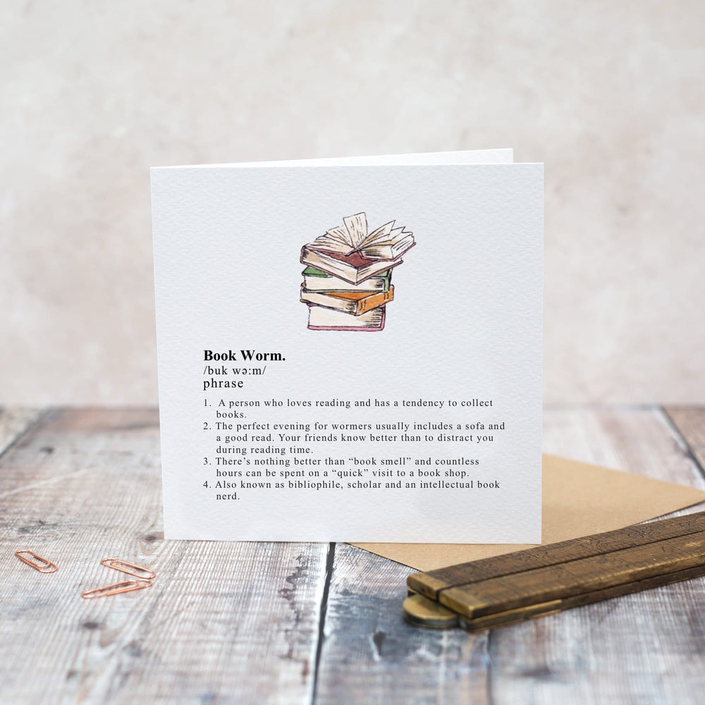 Toasted Crumpet Greetings Card - Book Worm