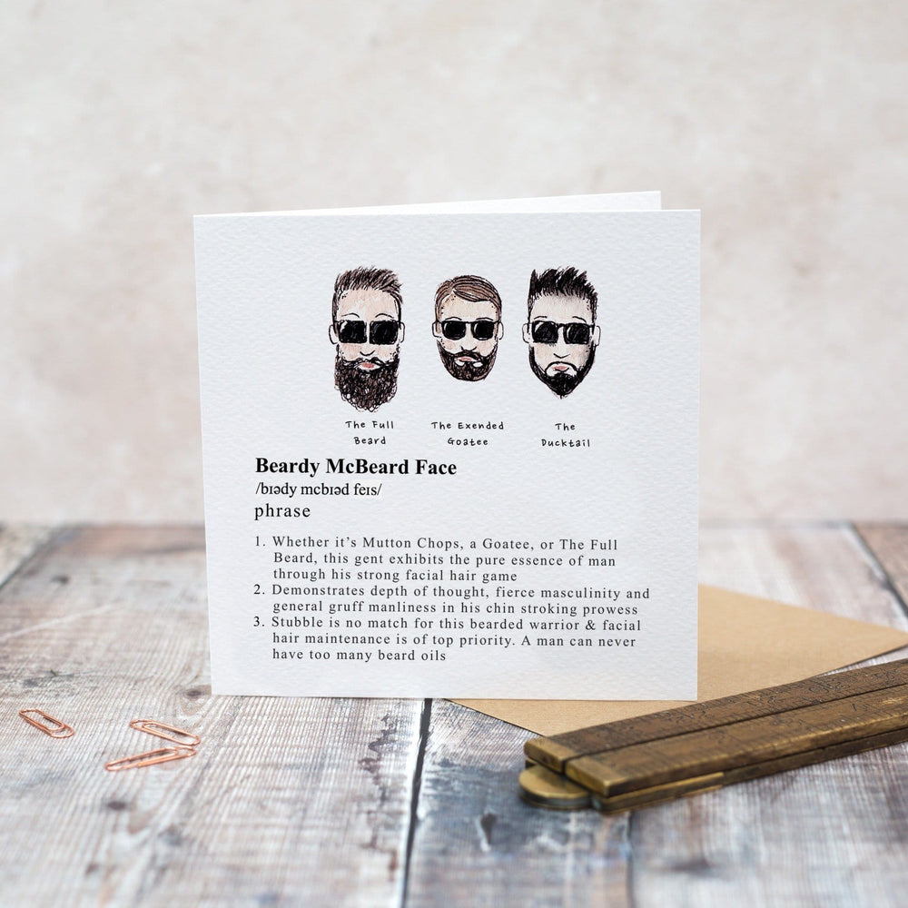 Toasted Crumpet Greetings Card - Beardy McBeard Face