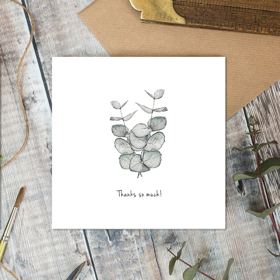 Toasted Crumpet Greetings Card - Thanks Eucalyptus