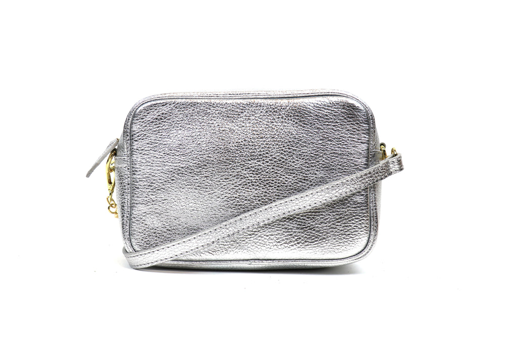 Bagitali Zipped Crossbody Bag - Silver