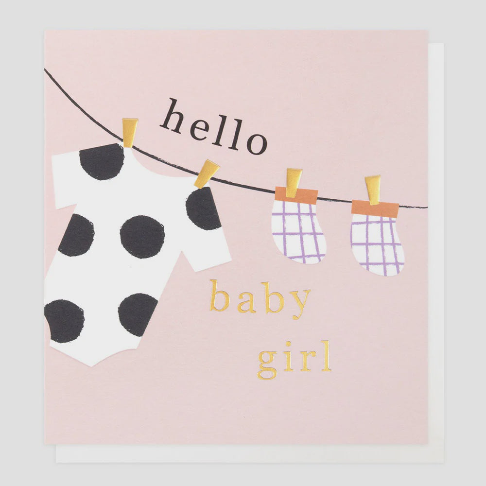 Caroline Gardner Hello Baby Girl Greetings Card