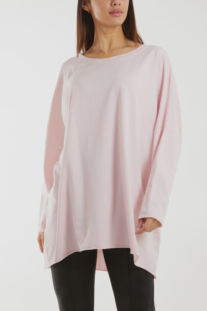 Lightweight Oversized Sweatshirt - Pink