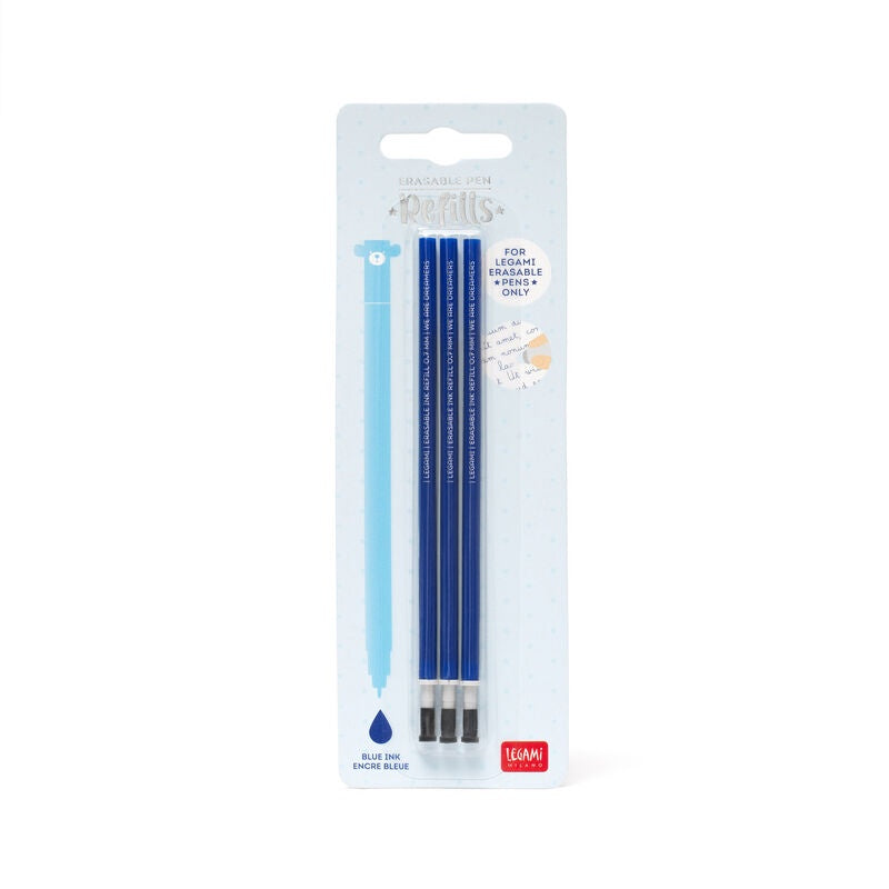 Refill Erasable Pen - Blue - Pack 3