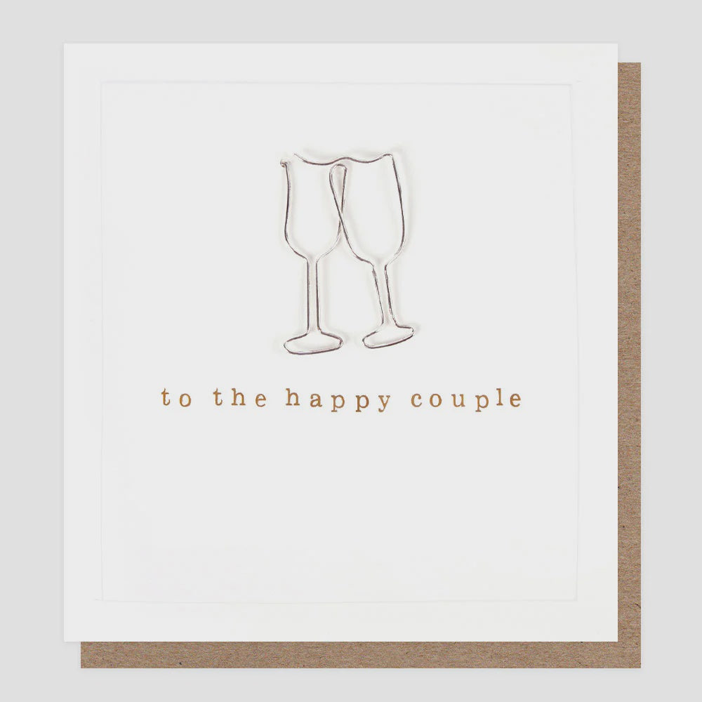 Caroline Gardner To The Happy Couple Glasses Greetings Card