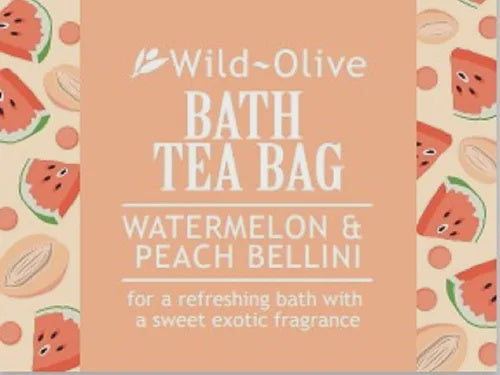 Wild Olive Bath Tea Bag - Watermelon & Peach Bellini