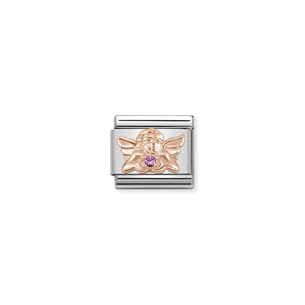 Classic Link 9K Rose Gold and CZ Angel of Friendship Charm
