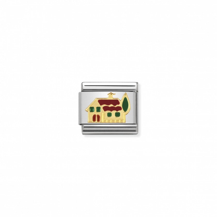 Nomination Classic Link Gold and Enamel House Charm