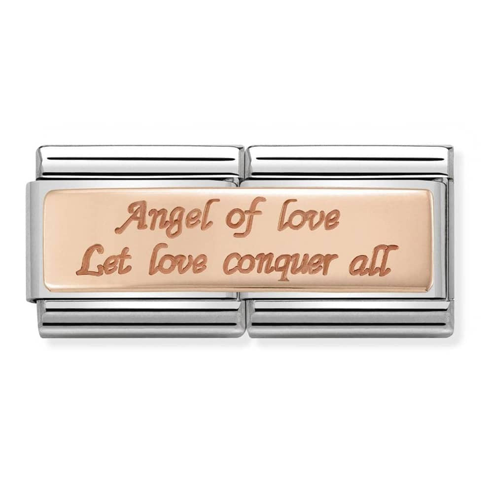 Double Rose Gold Angel Of Love Let Love Conquer All Charm