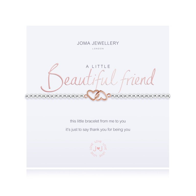 Joma Jewellery A Little Beautiful Friend Bracelet in Rose Gold Hearts