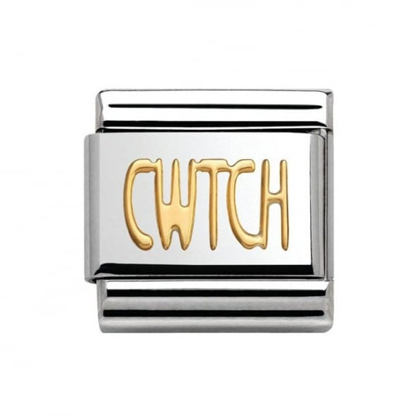 Nomination Classic Link Writings 18K Gold Cwtch