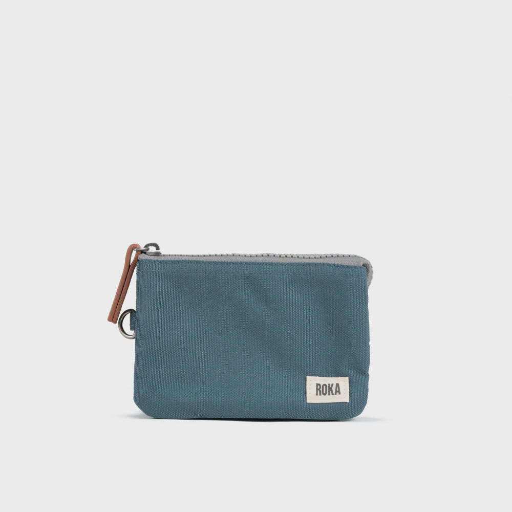 Roka Carnaby Small Sustainable Canvas Purse - Airforce