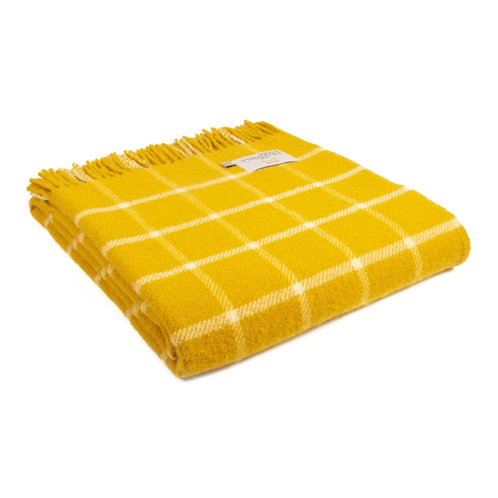 Tweedmill Chequered Throw - Yellow