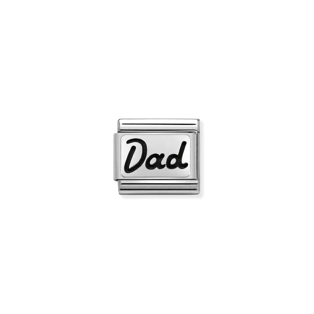Nomination Classic Link Oxidized Silver Dad Italics Charm