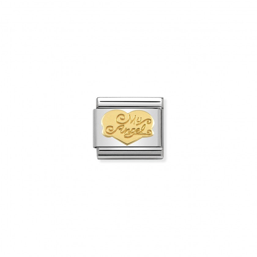 Nomination Classic Link Gold My Angel Heart Charm