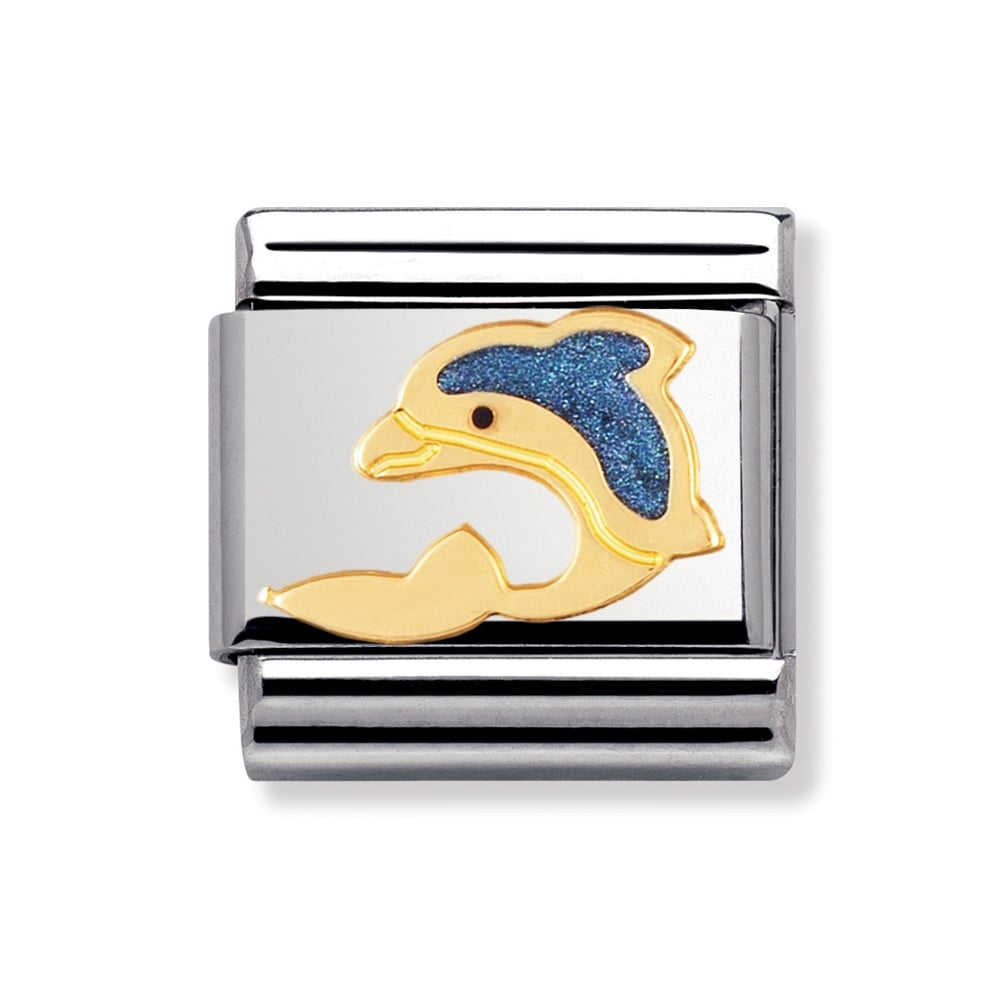 Nomination Classic Water Animals 18K Gold and Enamel Dolphin