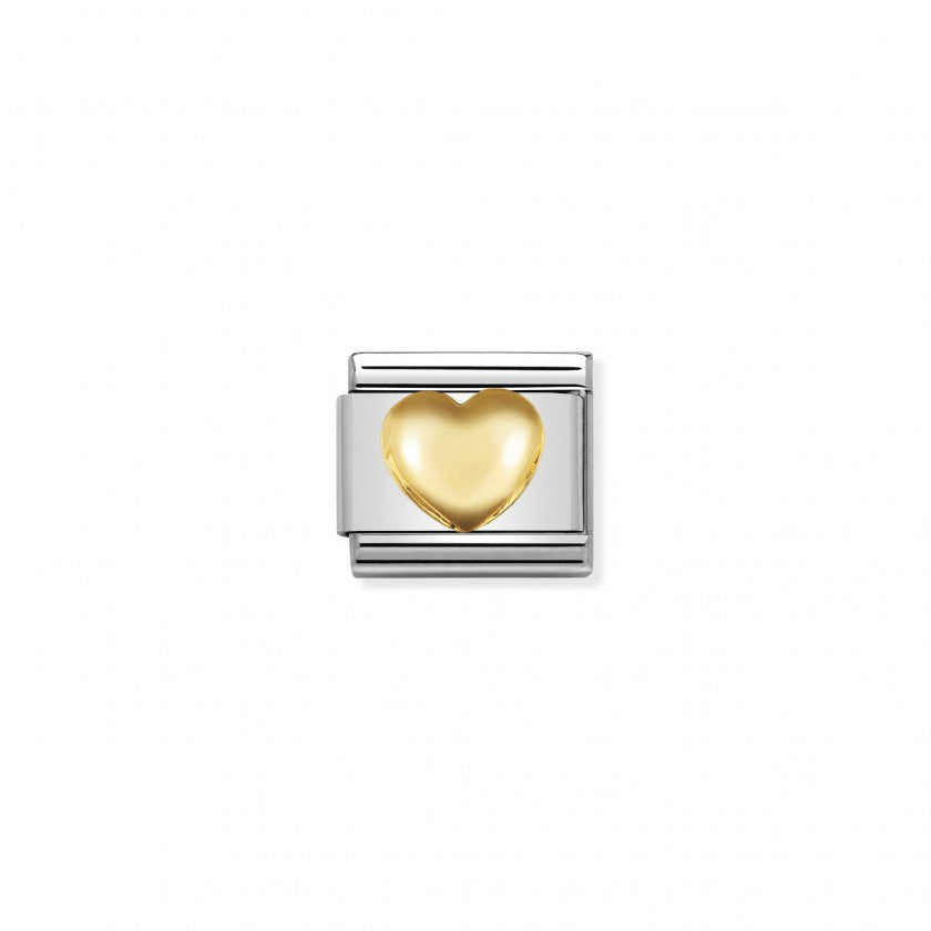 Nomination Classic Link Gold Raised Heart Charm