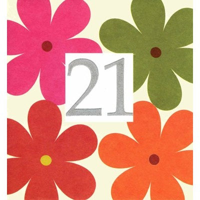 Caroline Gardner Age 21 Flowers Greetings Card