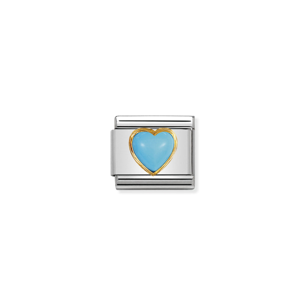 Nomination Classic Link Stones Hearts 18K Gold Turquoise